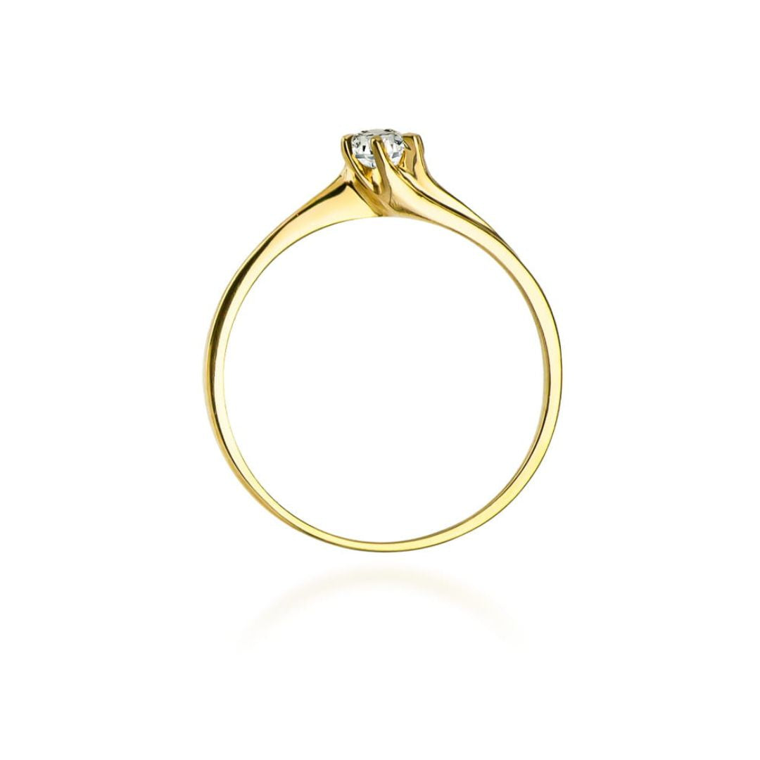 Anillo Solitario Catalina Oro Amarillo 14K con Diamante Natural 0,10 ct