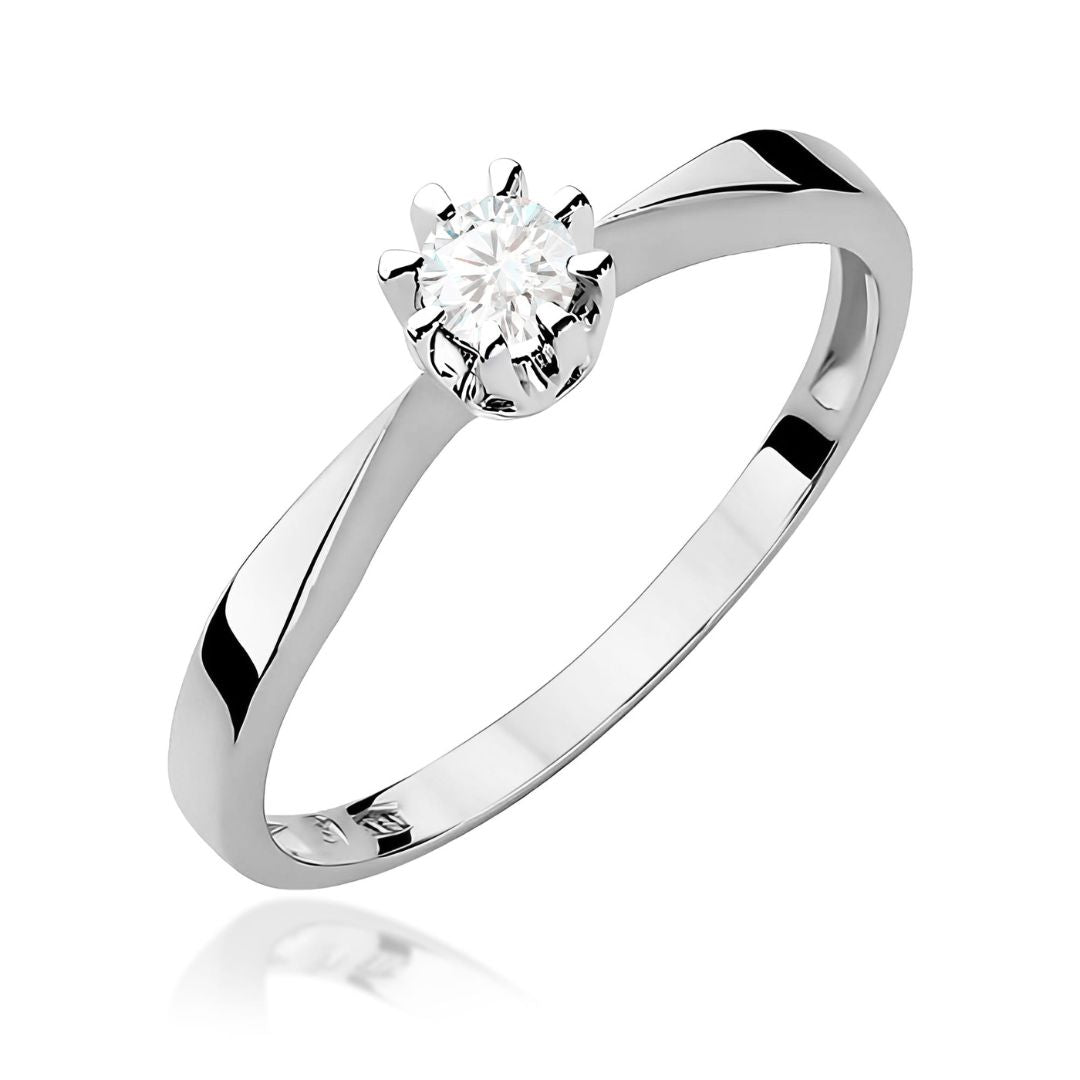 Anillo Solitario Oro con Diamante 0,15 ct – W0173