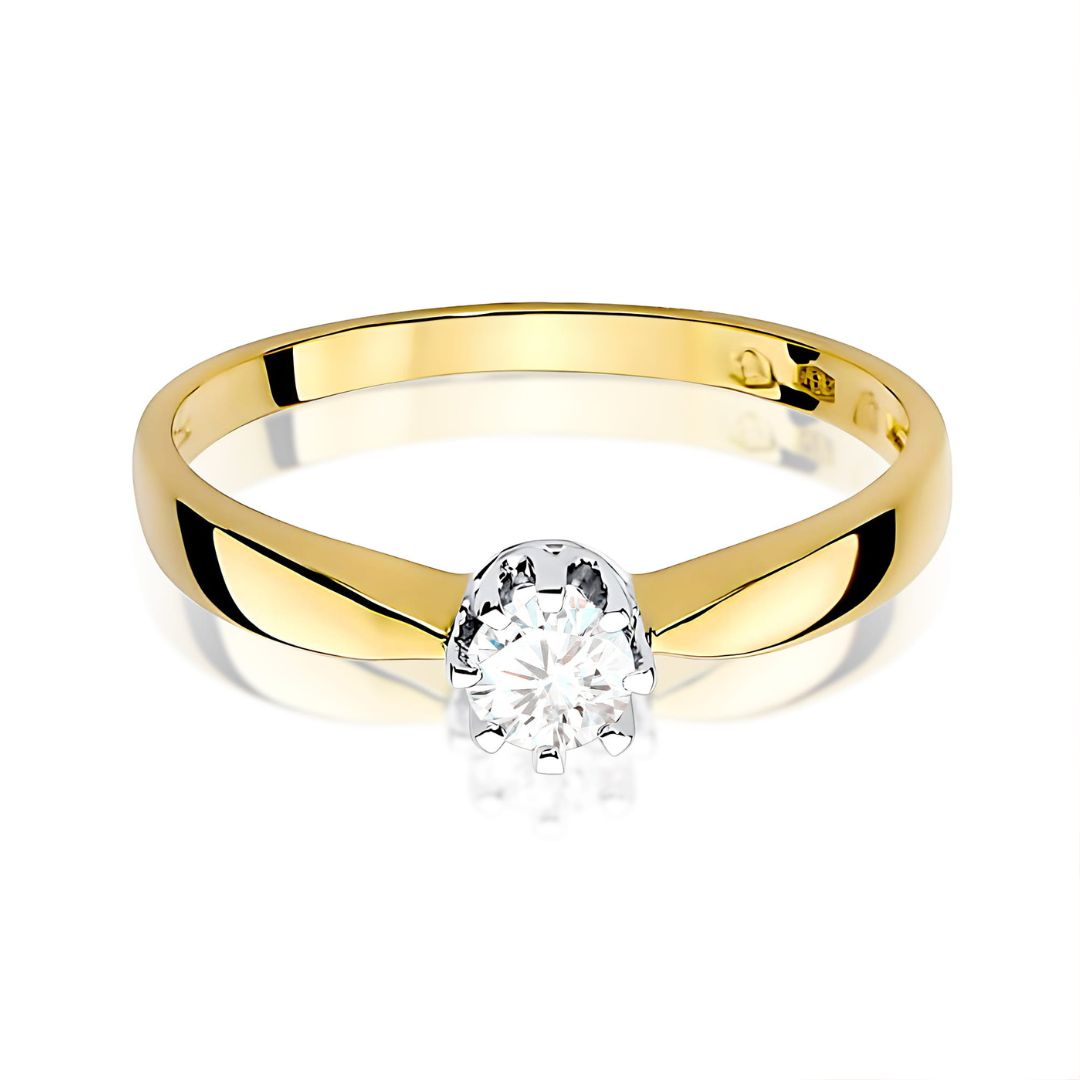 Anillo Solitario Oro con Diamante 0,15 ct – W0173