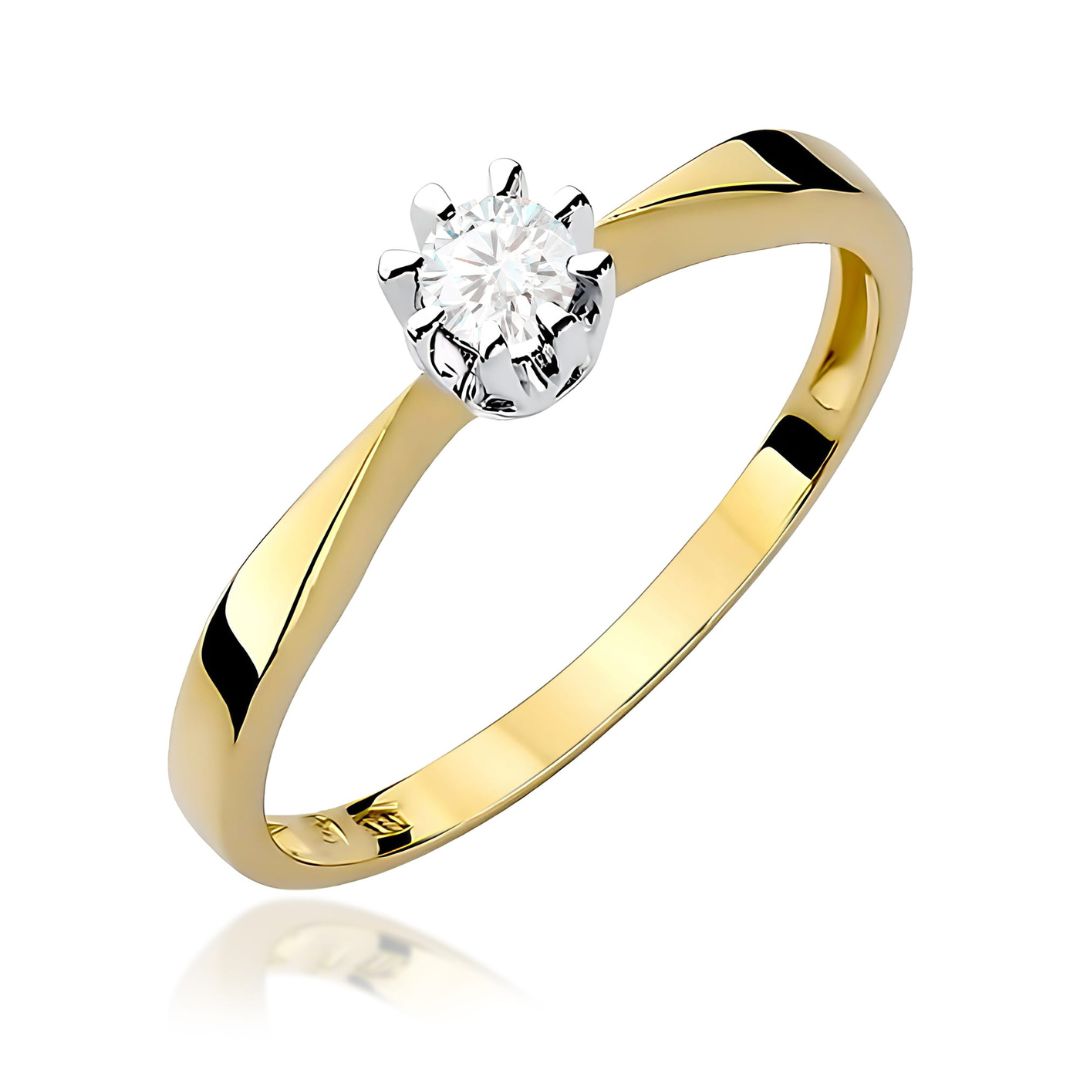 Anillo Solitario Oro con Diamante 0,15 ct – W0173