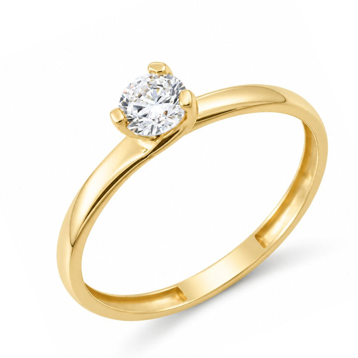 Anillo Solitario de Oro 9K con Circonita de 5 mm