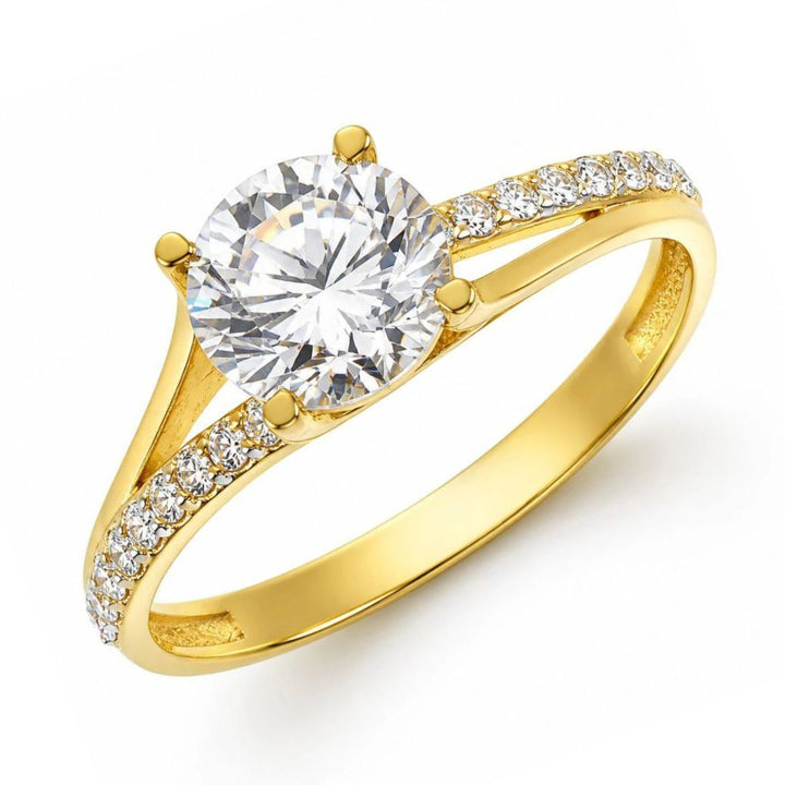 Anillo Solitario de Oro de 18K con Circonitas – Luz que Enamora