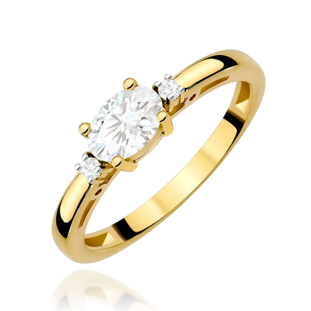 Anillo Sylvi de Compromiso Oro 14K con Diamante Oval de Laboratorio 0,40 ct