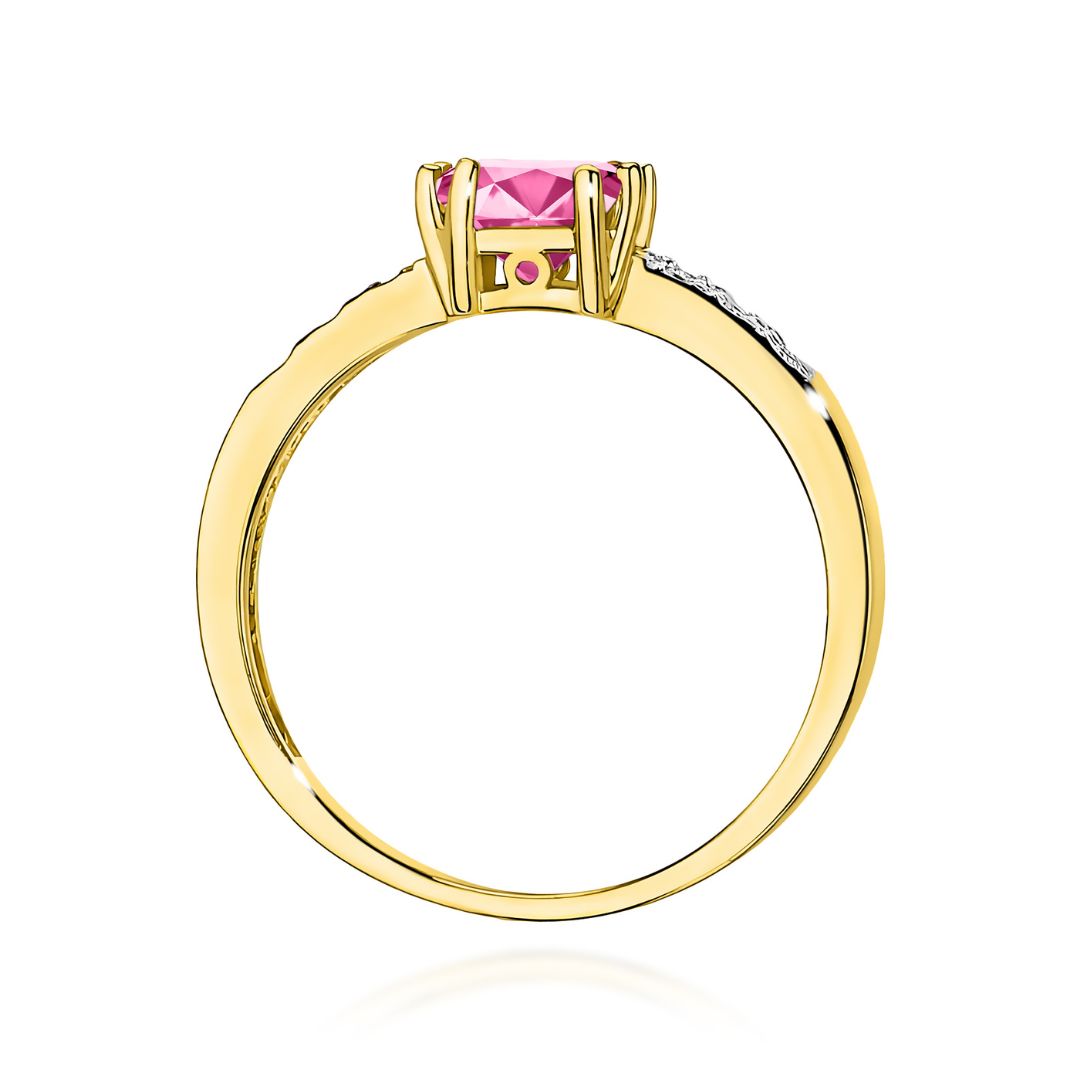 Anillo Valeria de Oro 14K con Topacio Rosa y Diamantes