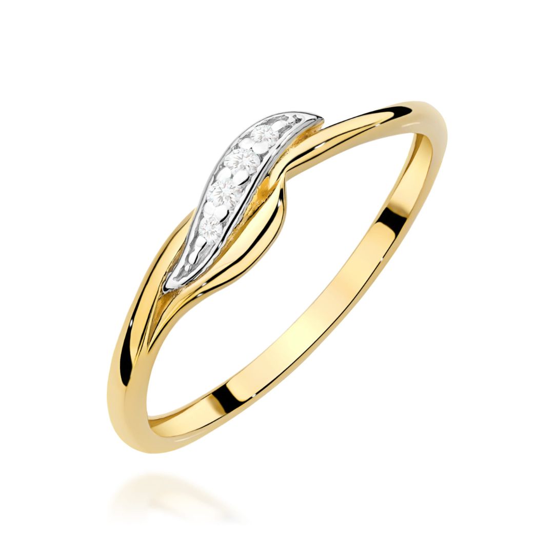 Anillo Vega de Oro 14K con Diamantes Naturales