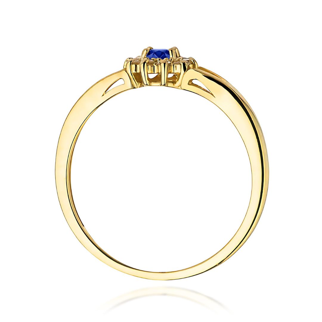 Anillo Vera de Oro 14K con Zafiro y Diamantes