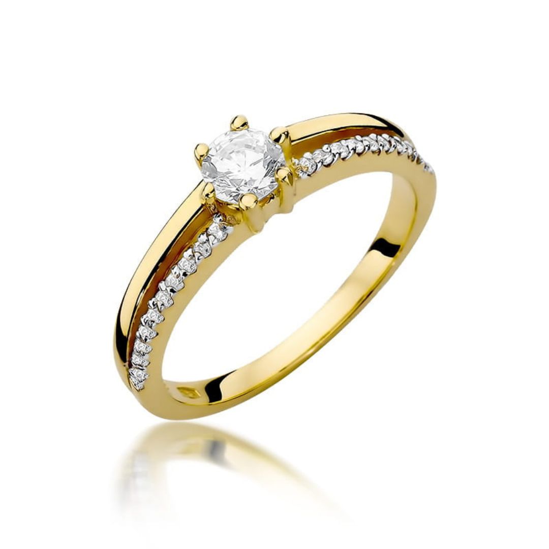 Anillo de Compromiso Alana Oro 14K con Diamantes 0,30 ct