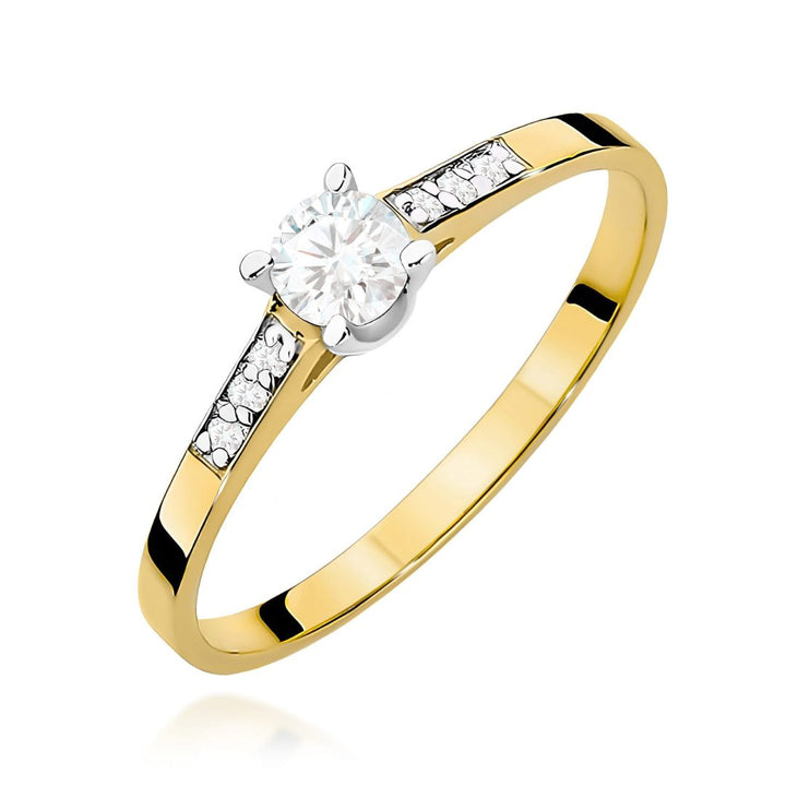 Anillo de Compromiso Clara de Oro 9K con Diamantes de Laboratorio 0,21 ct