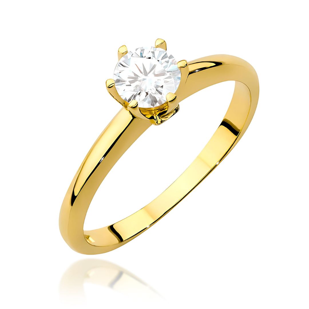 Anillo de Compromiso Elena de Oro 14K con Zafiro Blanco 0,60 ct y Diamantes