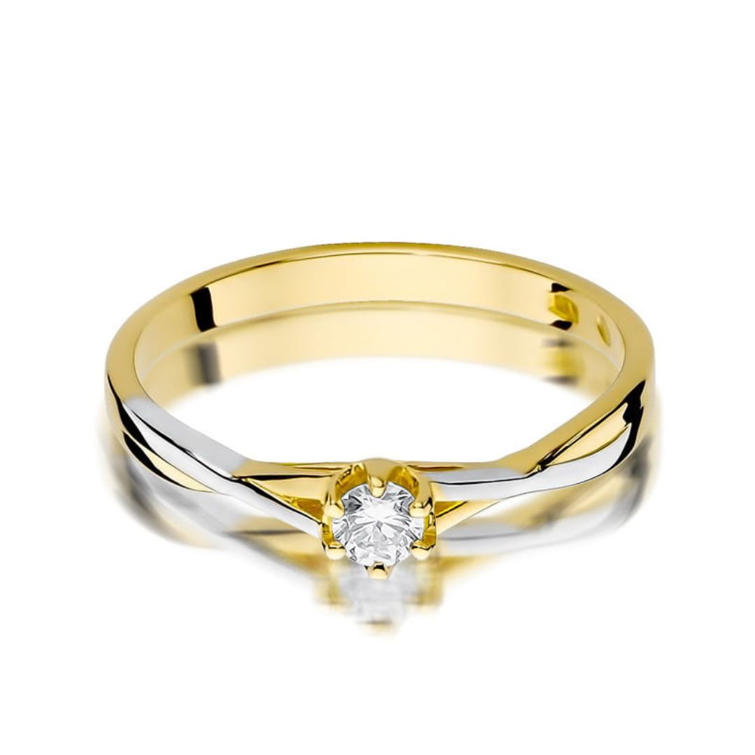Anillo de Compromiso Gaia Oro 14K con Diamantes 0,12 ct