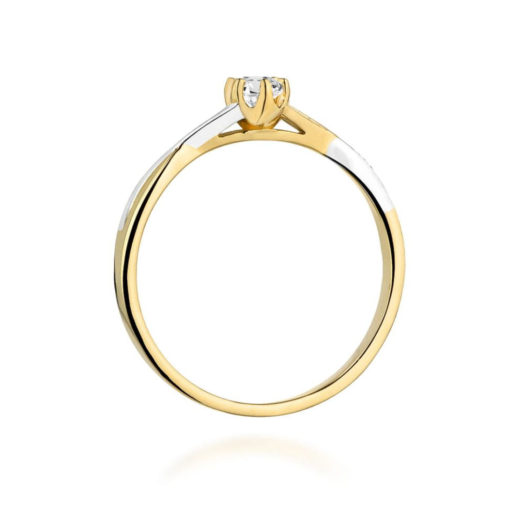 Anillo de Compromiso Gaia Oro 14K con Diamantes 0,12 ct