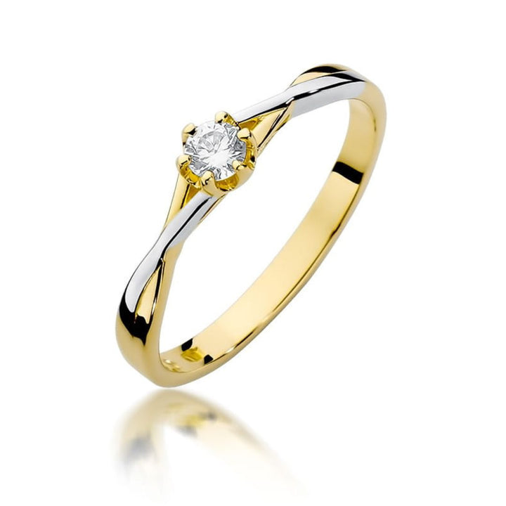 Anillo de Compromiso Gaia Oro 14K con Diamantes 0,12 ct
