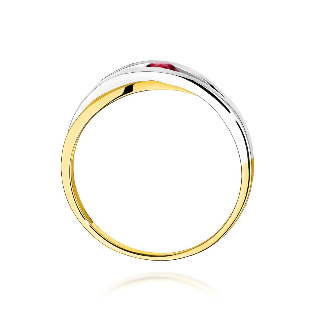 Anillo Zoe de Oro 14K Bicolor con Rubí