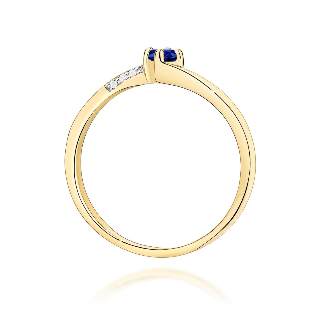 Anillo Irma de Oro 14K con Zafiro y Diamantes