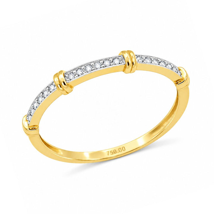 Anillo de Oro 18K Bicolor con Circonitas