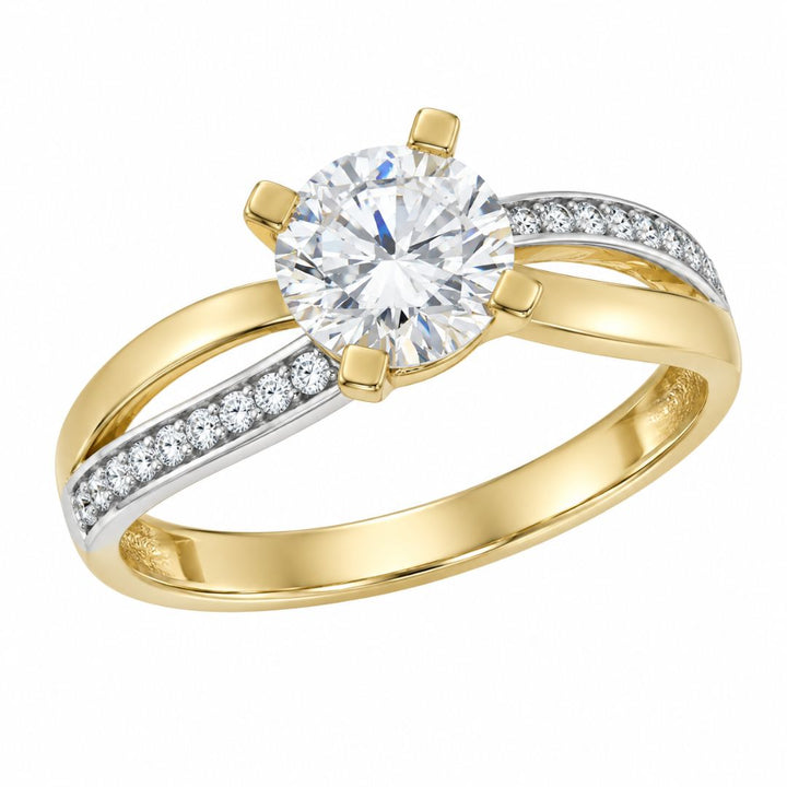 Anillo de Oro 18K con Circonitas, Un Abrazo de Luz