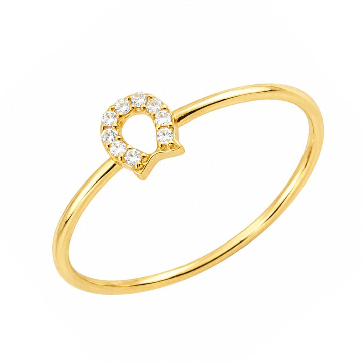 Anillo de Oro 18K con Herradura y Circonitas