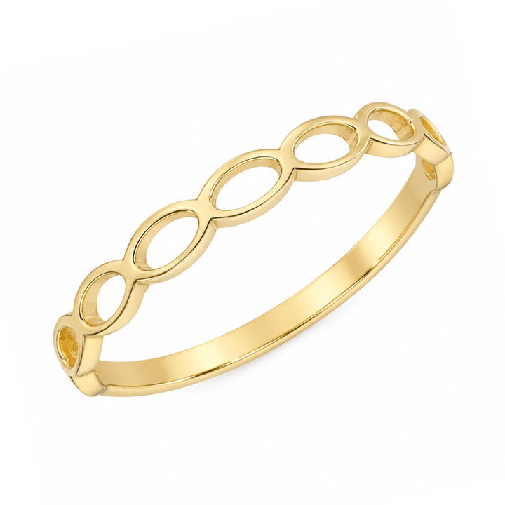 Anillo de Oro 18K con Óvalos Calados