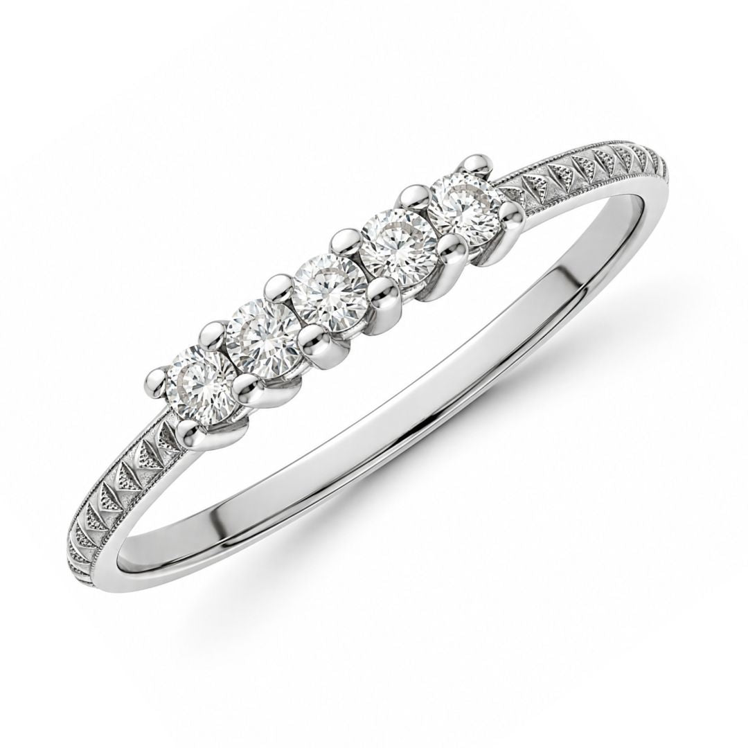 Anillo oro blanco 18k con diamantes