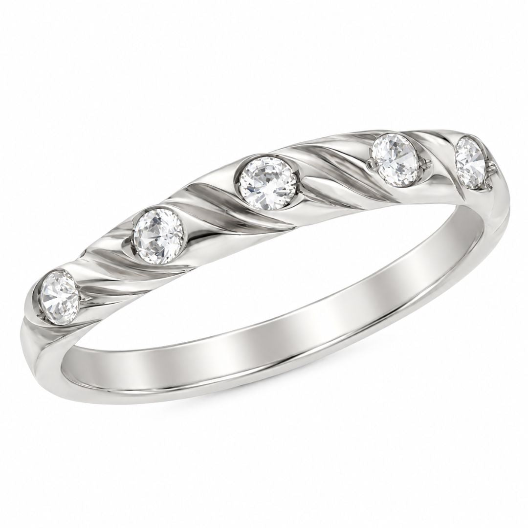 Anillo de Oro blanco 18k con Circonitas, Resalta tu Belleza Natural