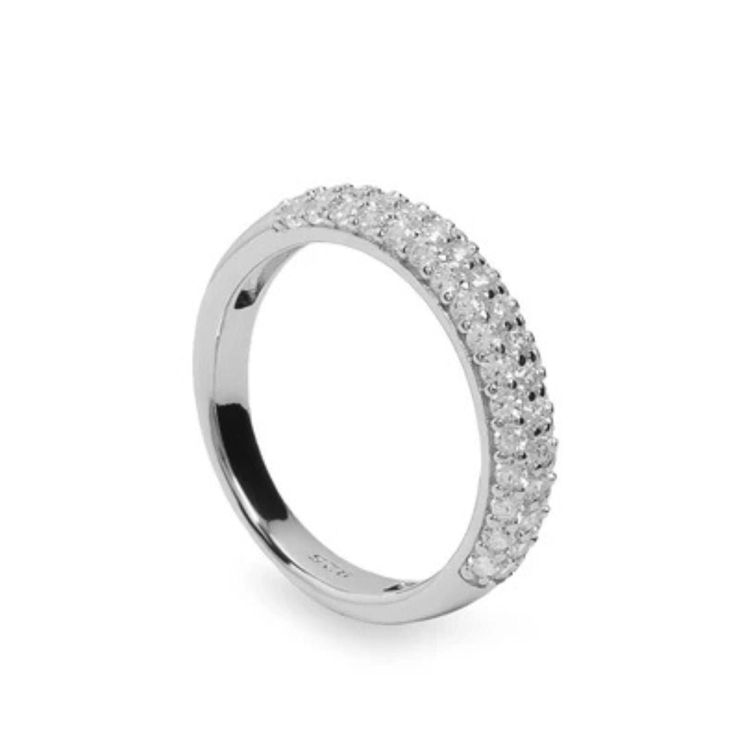 Anillo de Plata de Ley 925 con Circonitas – Diseño Elegante Talla 14
