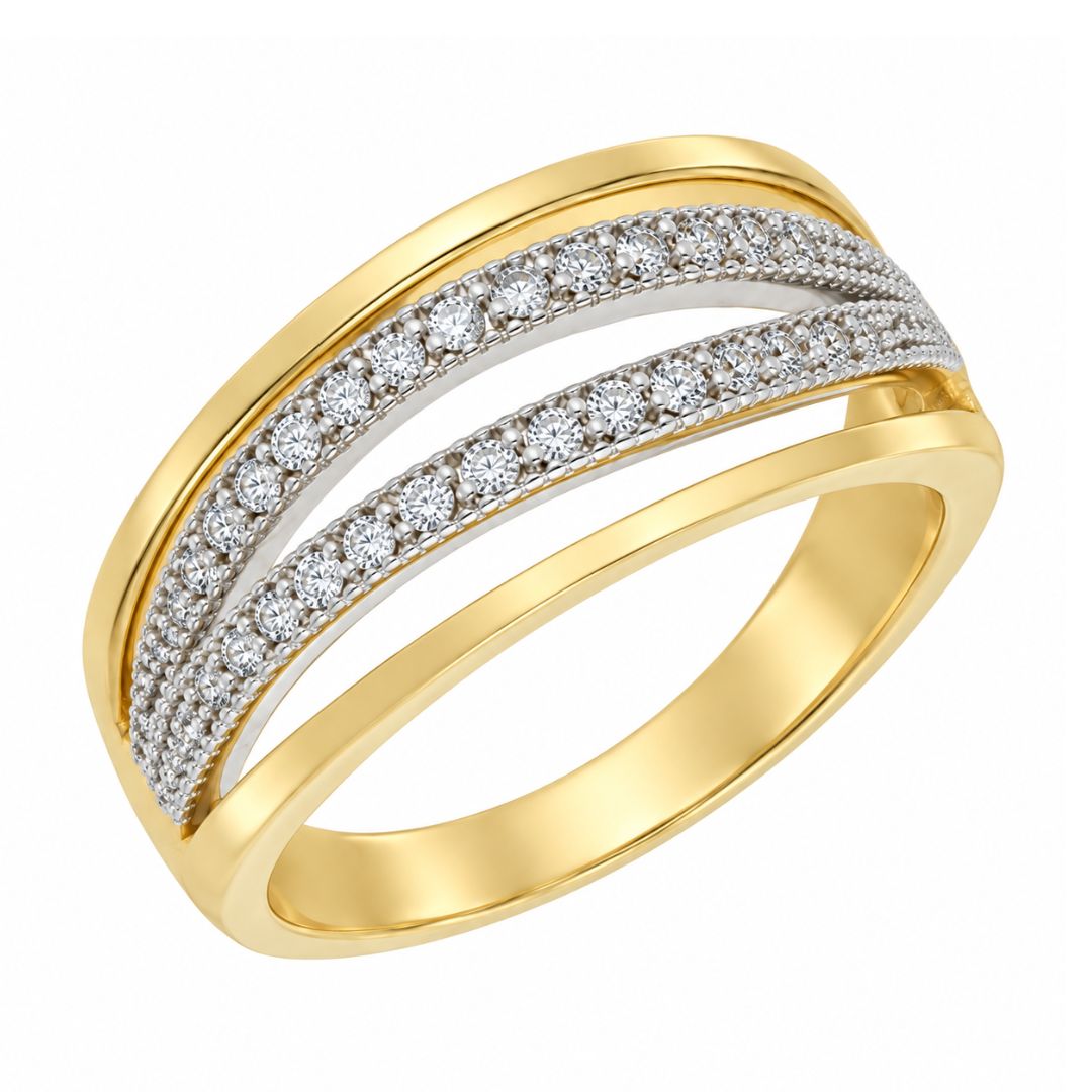 Anillo de oro 18K Destellos Entrelazados