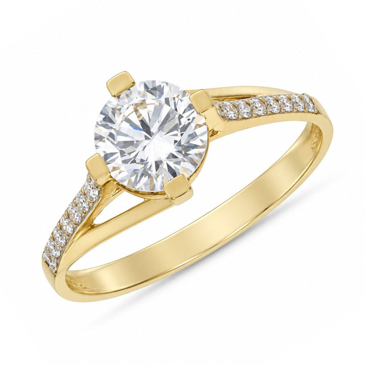 Anillo de oro 18K con circonitas Luz de Ilusión