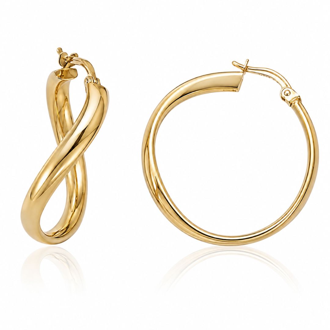 Aros de Oro 18K Entrelazados 24 mm