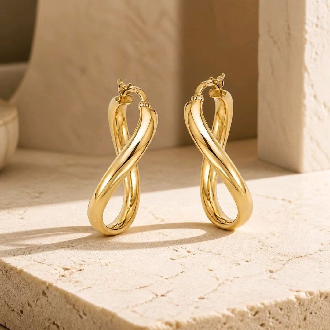 Aros de Oro 18K Entrelazados 24 mm
