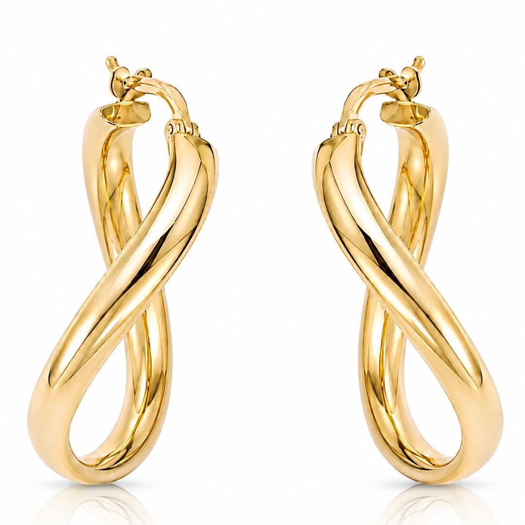 Aros de Oro 18K Entrelazados 24 mm