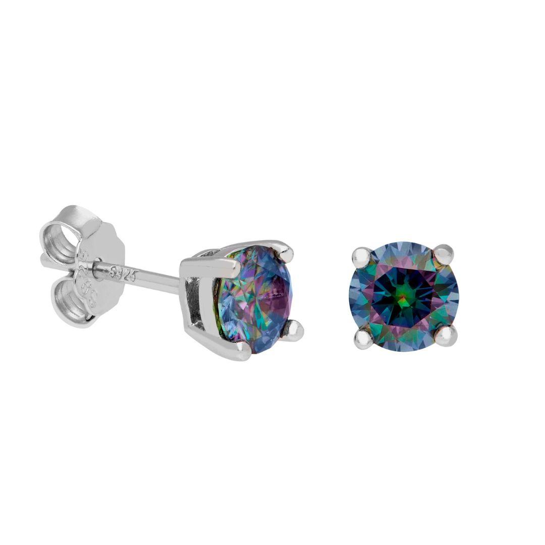 Pendientes de plata Moissanite  Colors Dazzling Brizzling