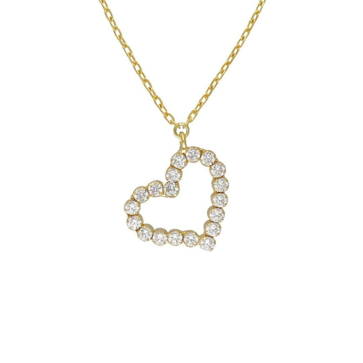 Collar El Gesto Corazón Rivière en Plata de Ley Baño Oro 18K