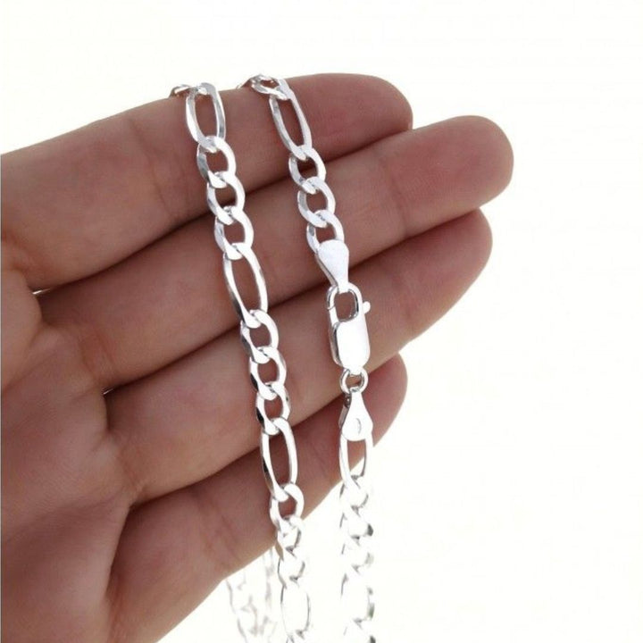 Cadena Alternada 3+1 Lisa de Plata de Ley 925 Maciza 5,8 mm x 60 cm