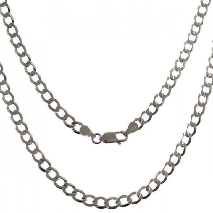Cadena Barbada de Plata de Ley 925 Maciza 5,5 mm x 60 cm
