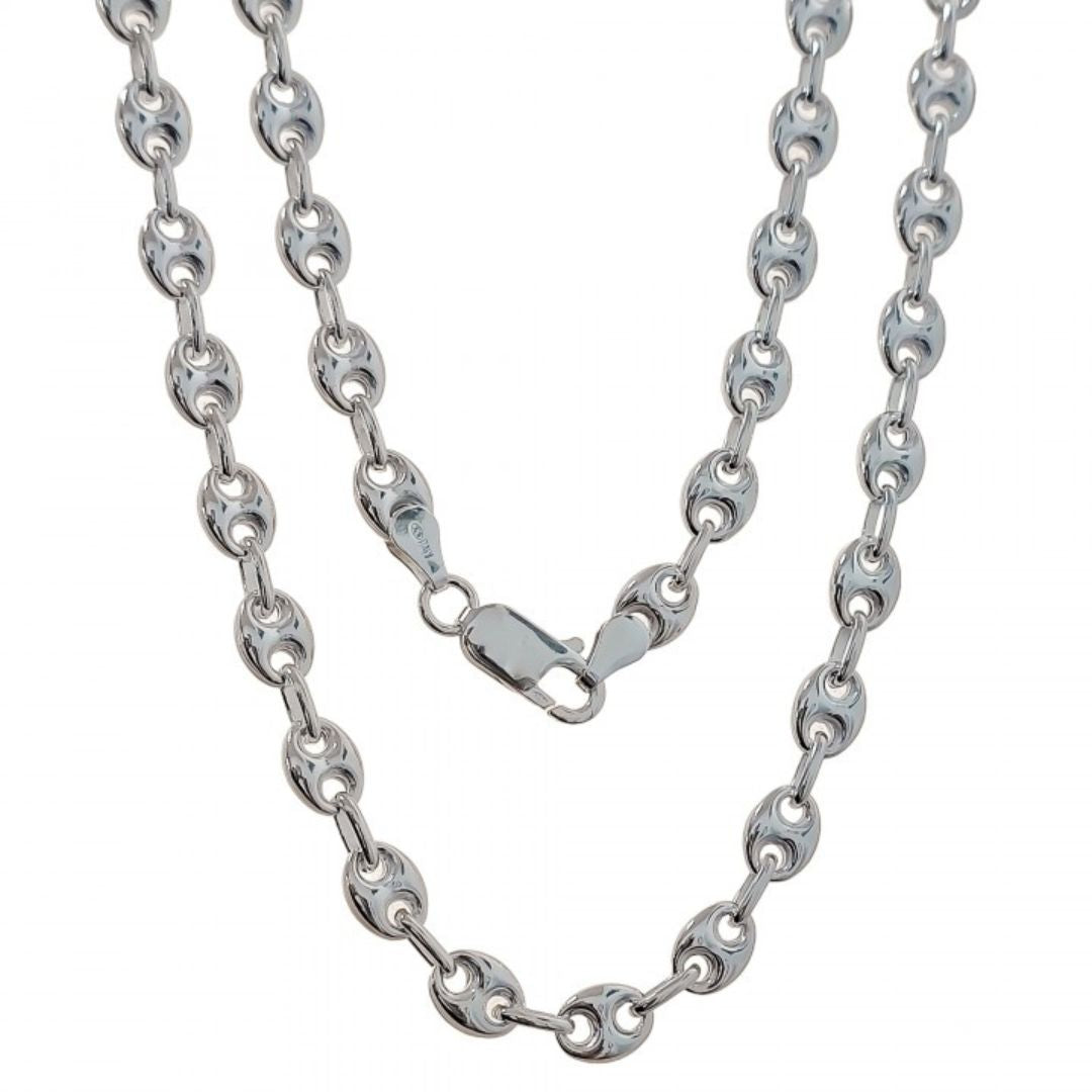 Cadena Calabrote de Plata de Ley 925 Maciza 8 x 6 mm x 60 cm