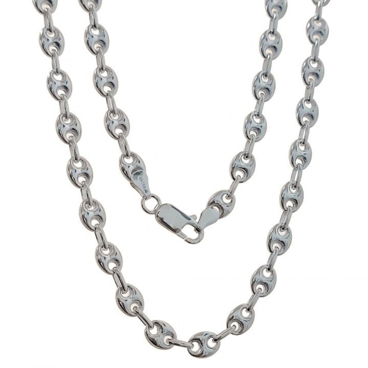 Cadena Calabrote de Plata de Ley 925 Maciza 8 x 6 mm x 60 cm