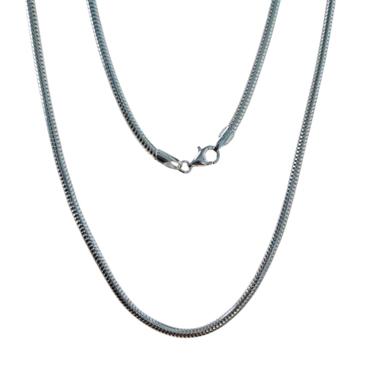 Cadena Cola de Topo Verdadera de Plata de Ley 925 Artesanal 2,4 mm x 60 cm