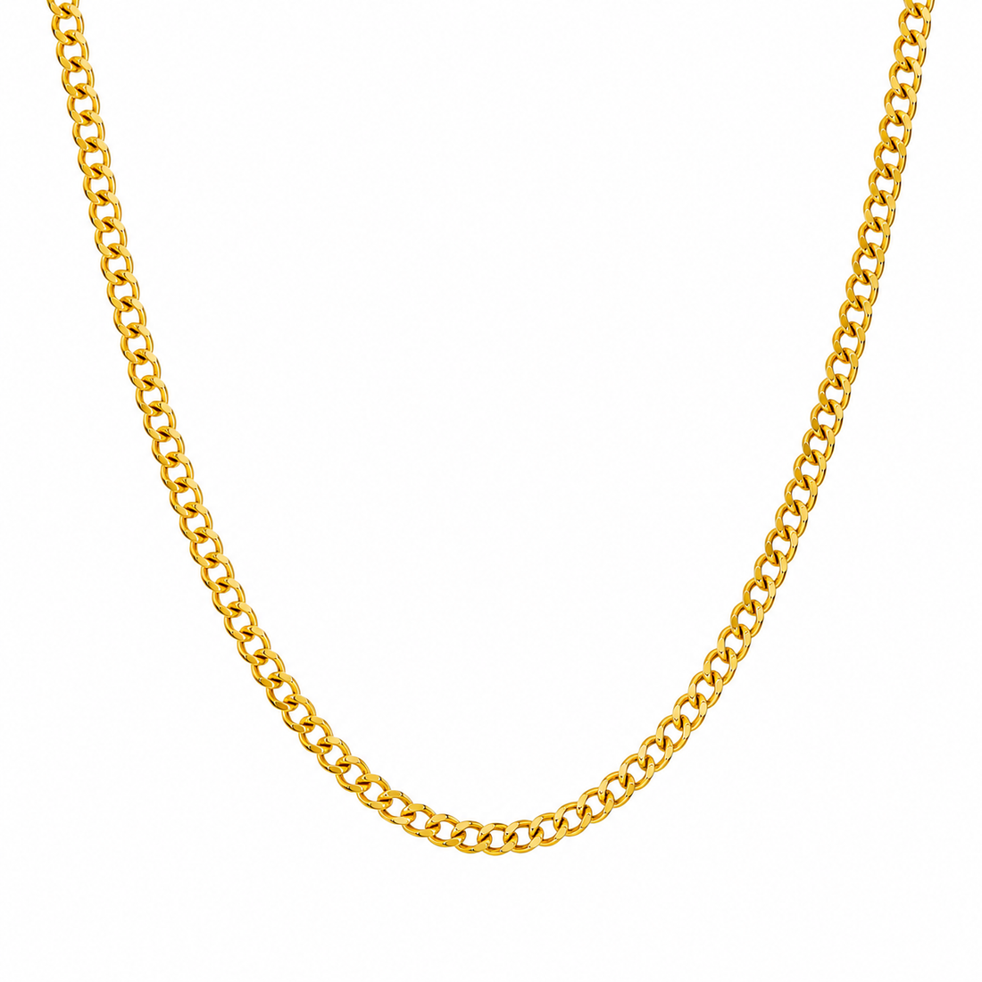 Cadena modelo barbada de 2 mm de oro 18k maciza