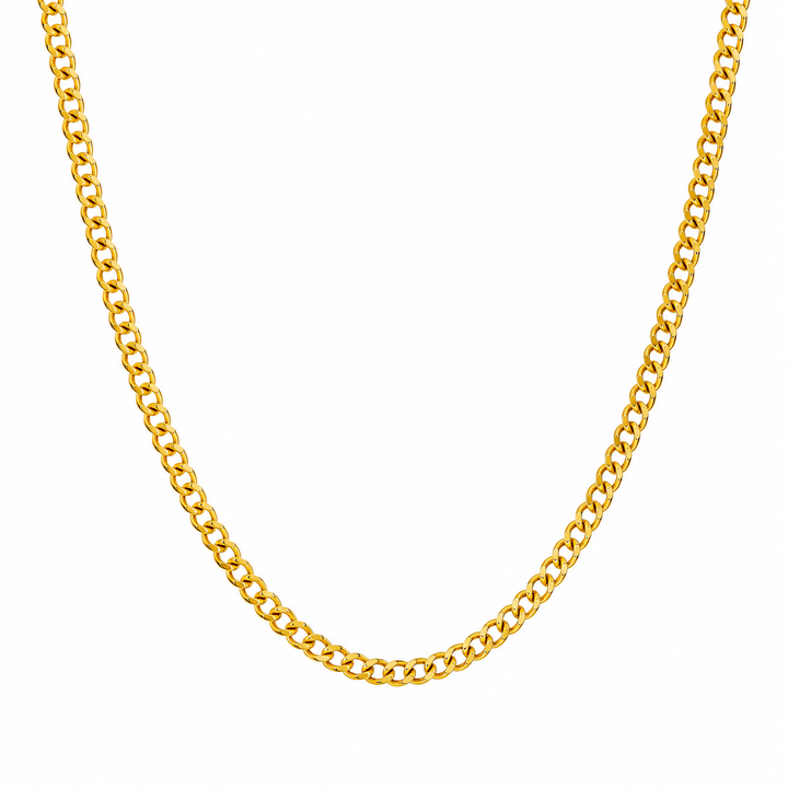 Cadena modelo barbada de 2 mm de oro 18k maciza