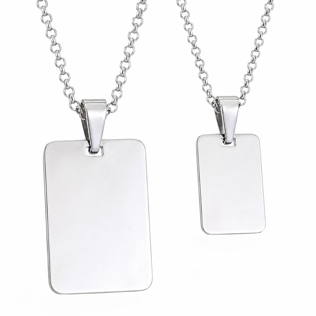 Colgante Chapa Rectangular de Plata de Ley 925 para Grabar