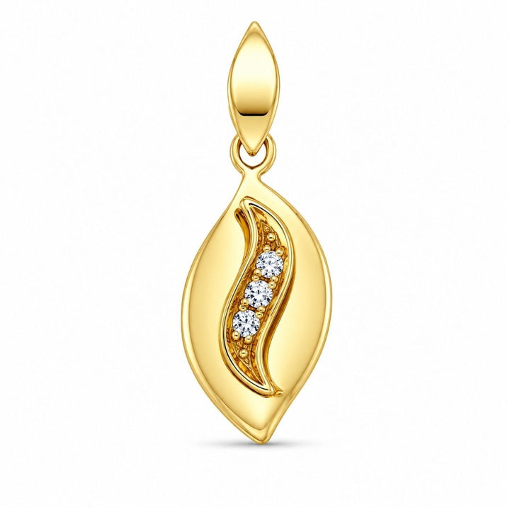 Colgante Ovalado de Oro 18K con Circonitas