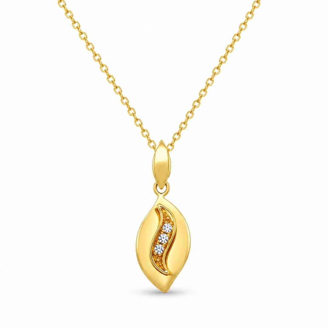 Colgante Ovalado de Oro 18K con Circonitas