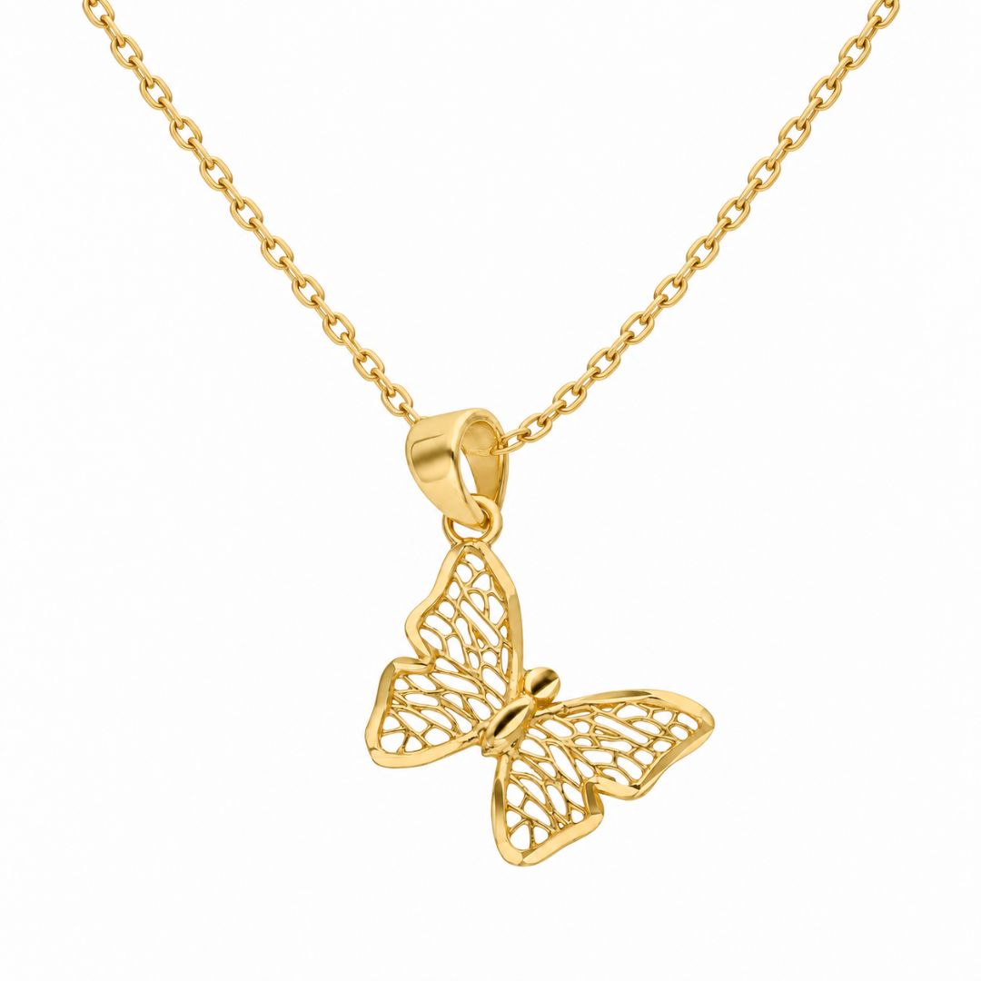 Colgante de Oro 18K Mariposa Calada