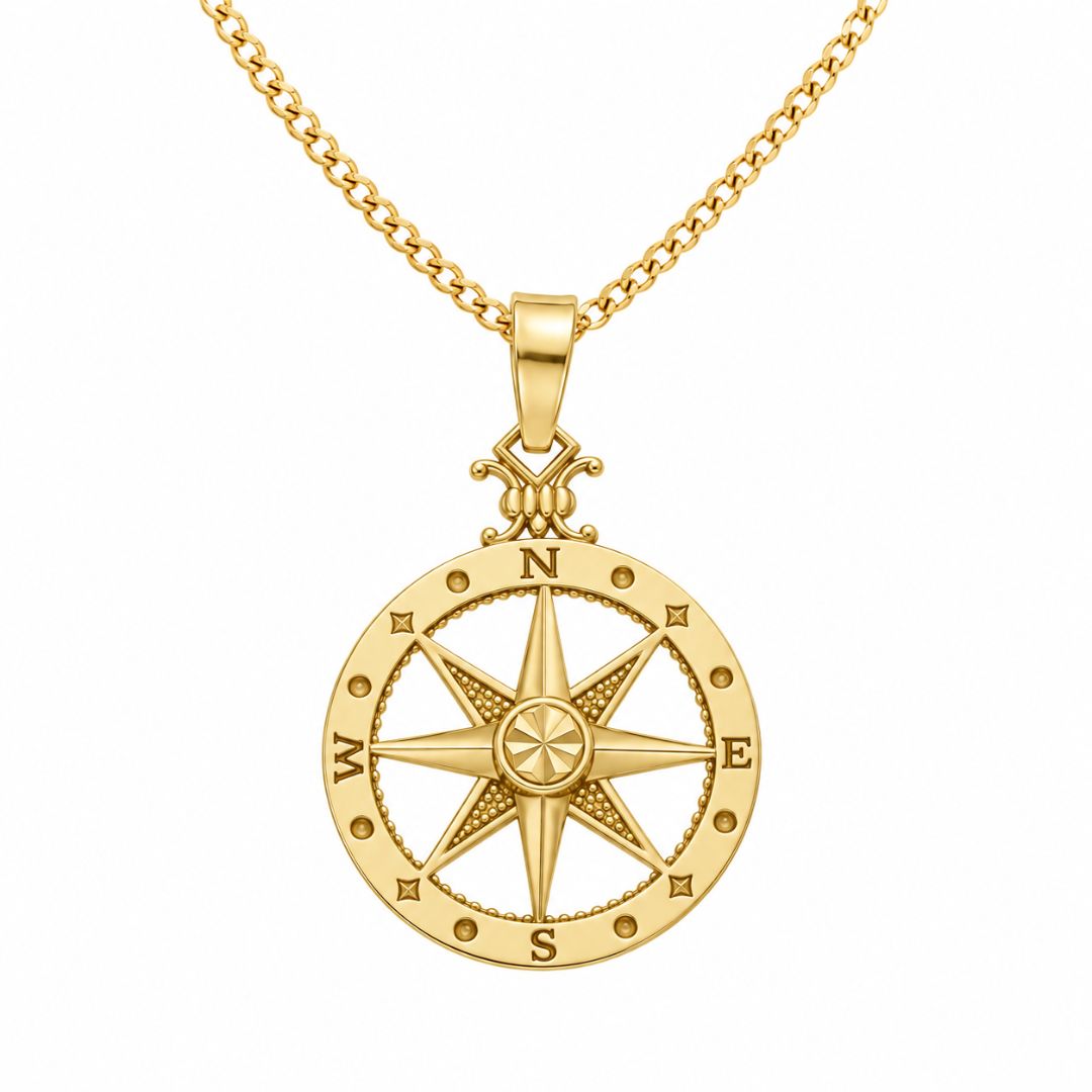 Colgante Rosa de los Vientos en Oro 18K