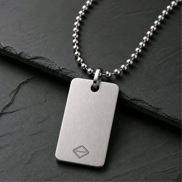 Colgante de Acero con Placa Mediana para Grabar