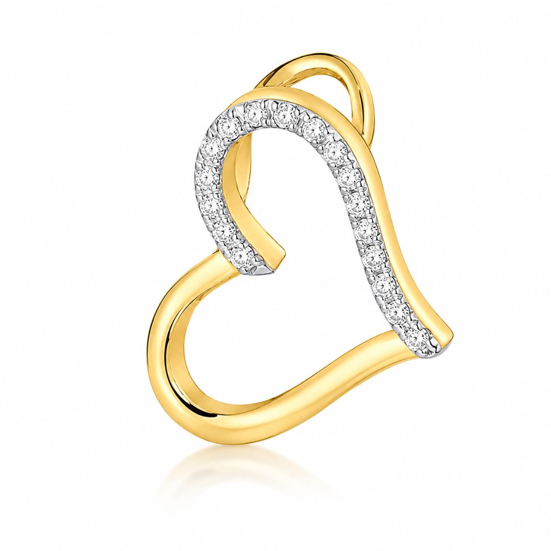 Colgante de Corazón con Diamantes en Oro de 14K