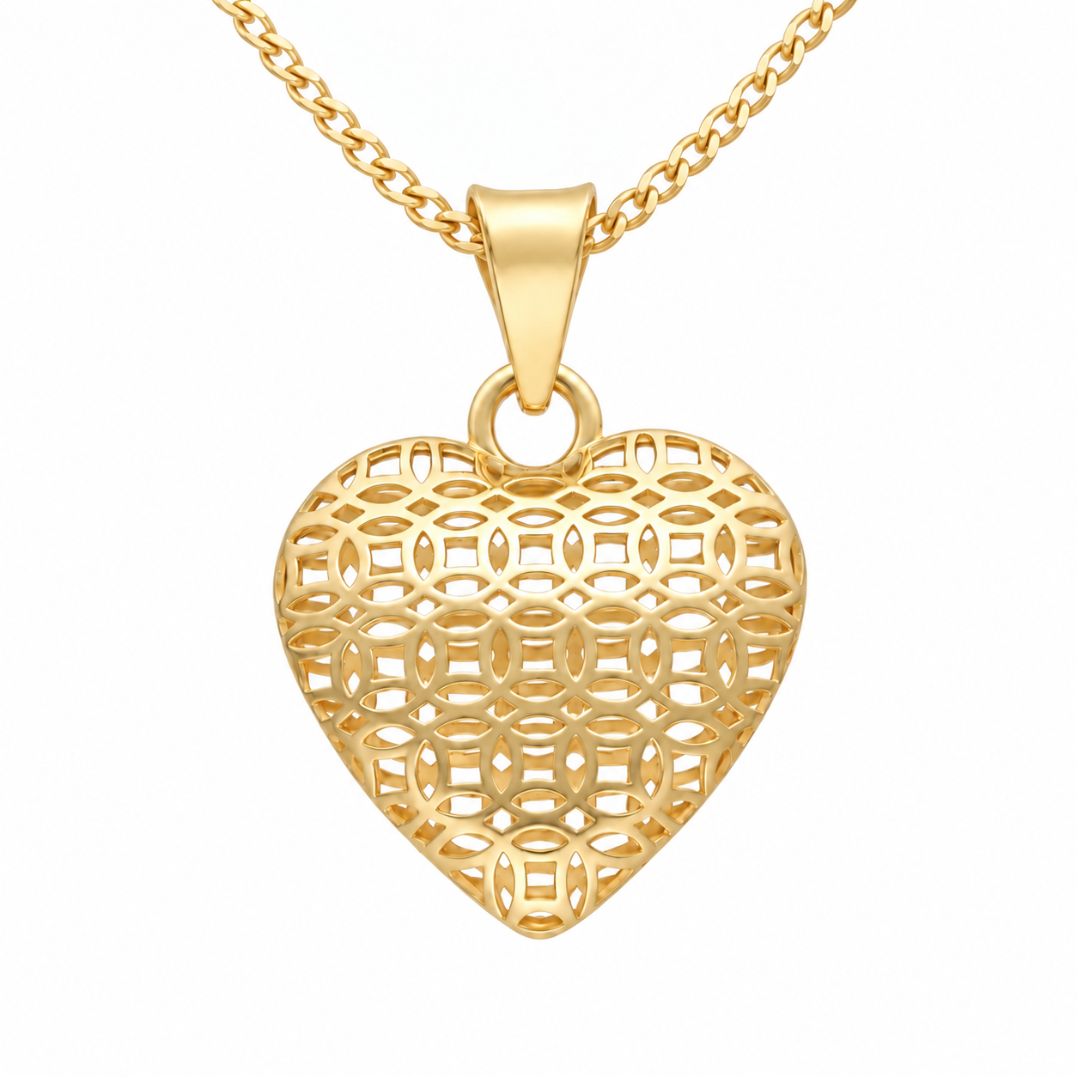 Colgante de Oro 18K Corazón Calado