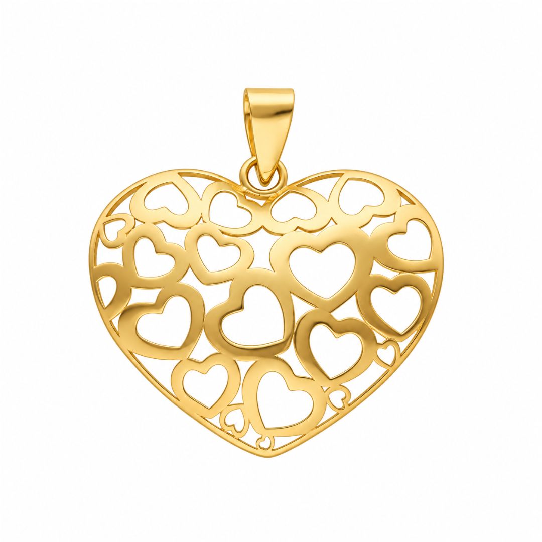 Colgante de Oro 18K Corazón de Corazones