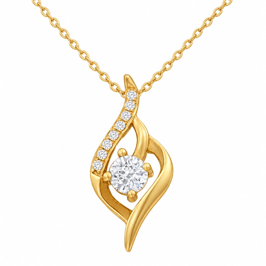 Colgante de Oro 18K Llama de Luz