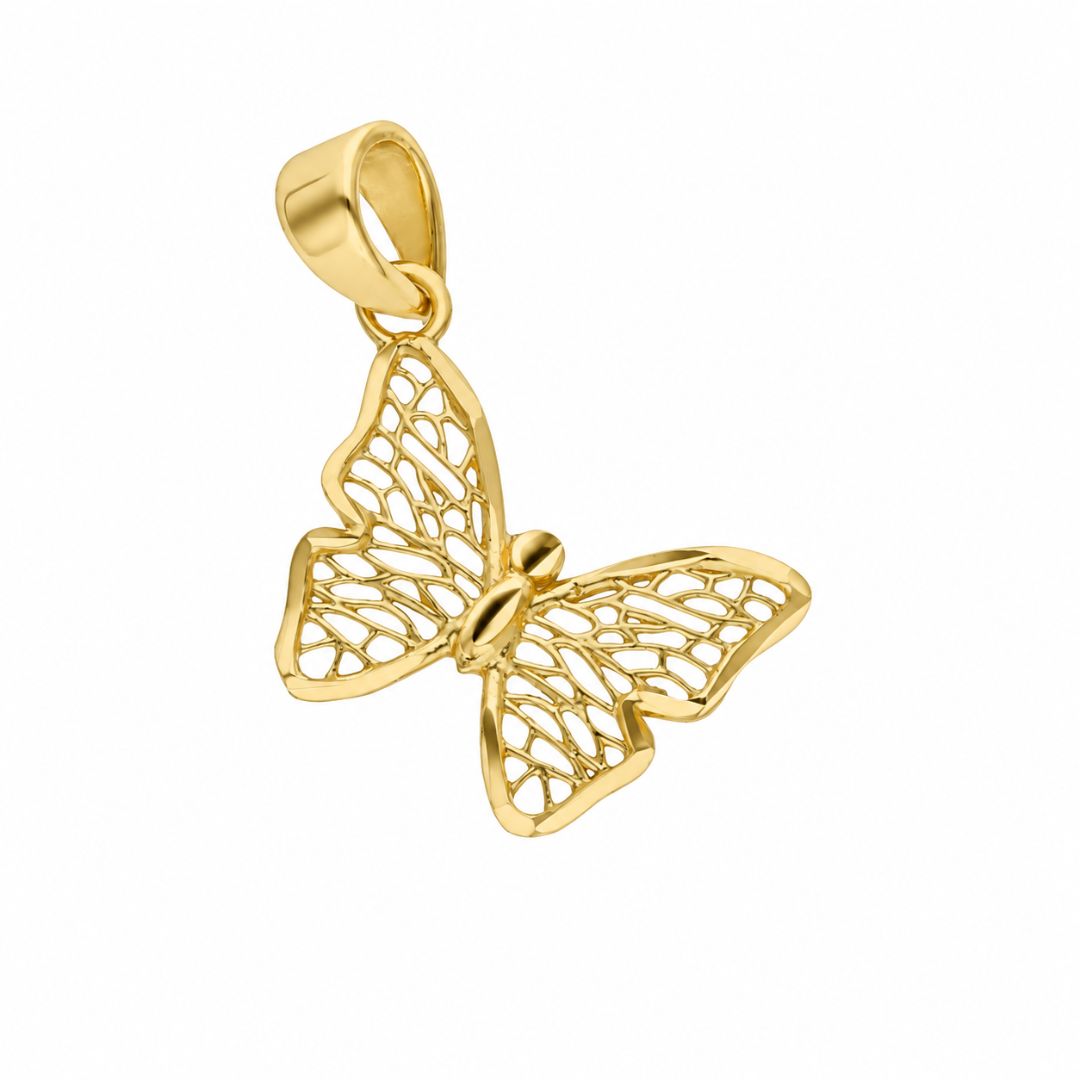 Colgante de Oro 18K Mariposa Calada